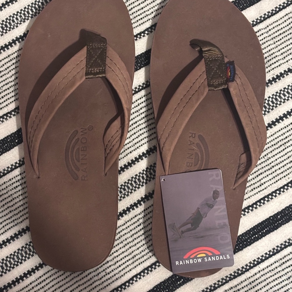 Rainbow Brown Flip-Flops